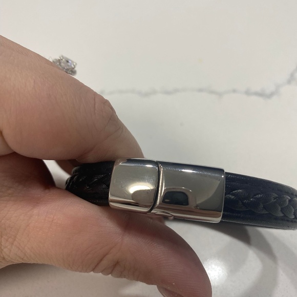 Men's Leather Bracelet - Picture 2 of 3